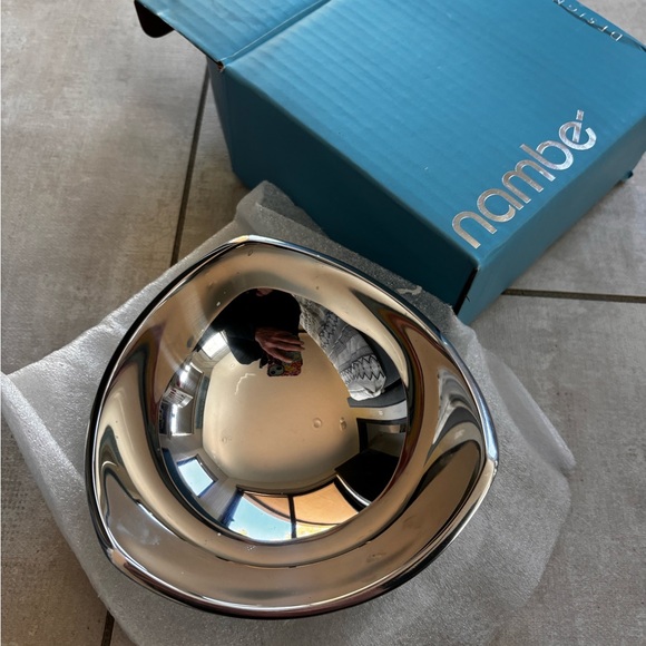New Nambe tri corners bowl 6” 9.5oz silver - Picture 4 of 7